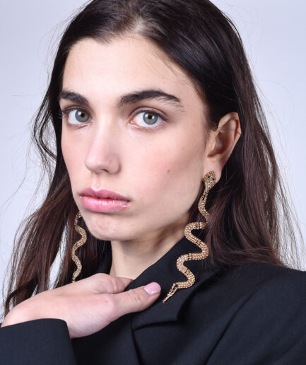 Orecchini shiny gold snake