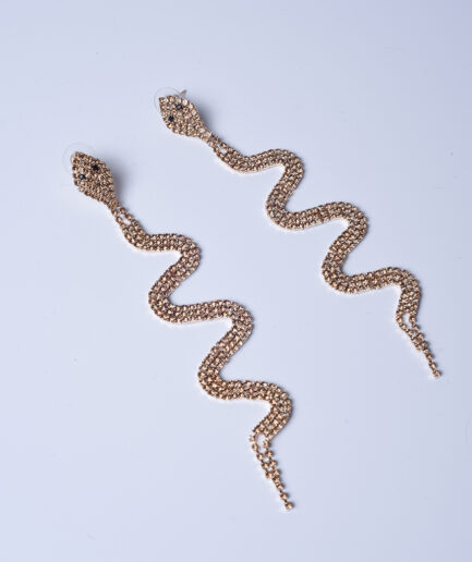 Orecchini shiny gold snake