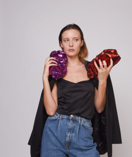 Rock mirrored pouch