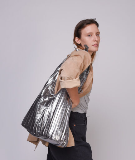 Silver walking bag