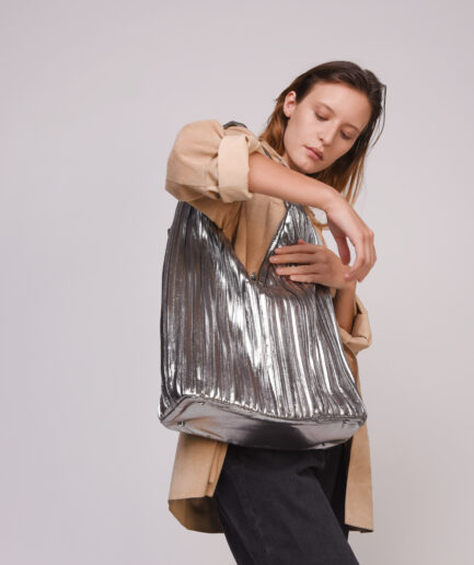 Silver walking bag