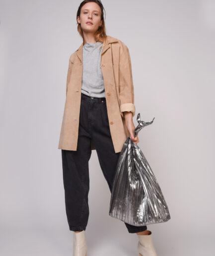 Silver walking bag