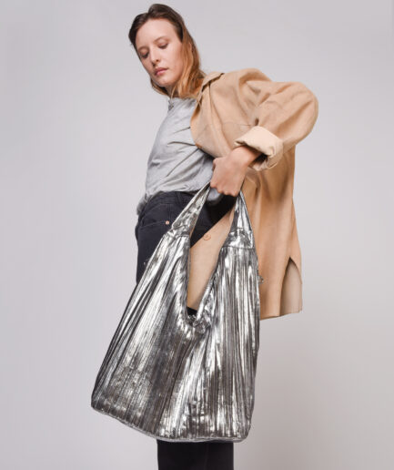 Silver walking bag