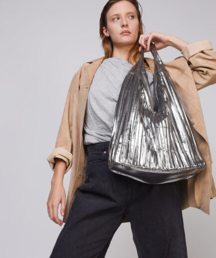 Silver walking bag
