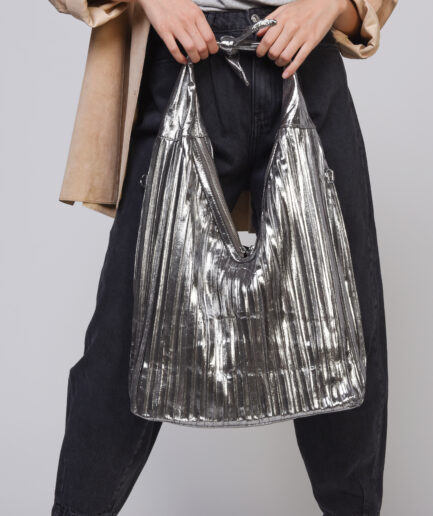 Silver walking bag