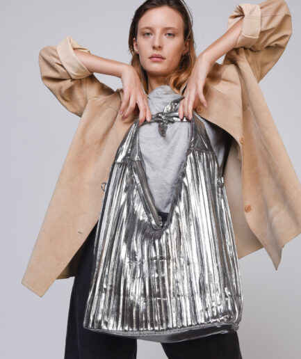 Silver walking bag