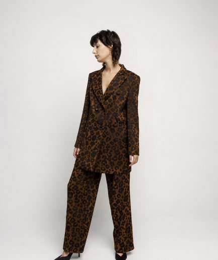 Pantaloni palazzo fantasia animalier
