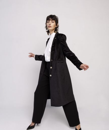 Giacca cappotto "Jane" in velluto nero
