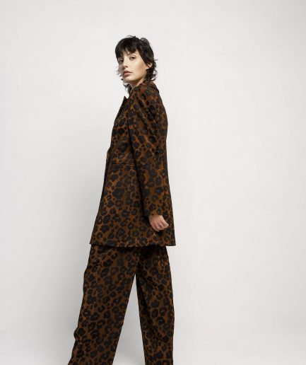 Pantaloni palazzo fantasia animalier