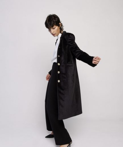 Giacca cappotto "Jane" in velluto nero