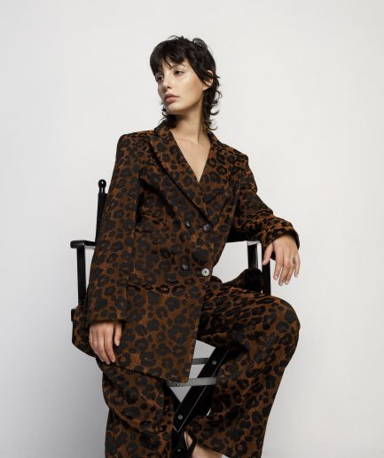Pantaloni palazzo fantasia animalier
