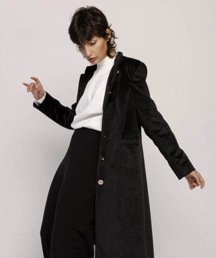Giacca cappotto "Jane" in velluto nero
