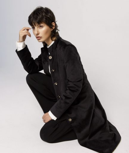 Giacca cappotto "Jane" in velluto nero