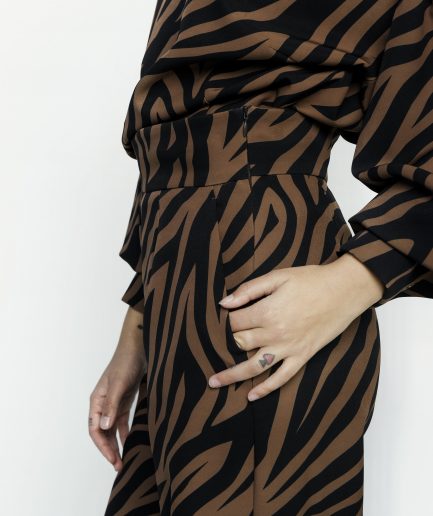 Pantaloni nodo stampa zebra