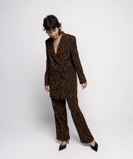 Pantaloni palazzo fantasia animalier