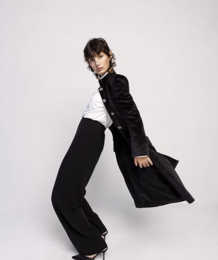 Giacca cappotto "Jane" in velluto nero