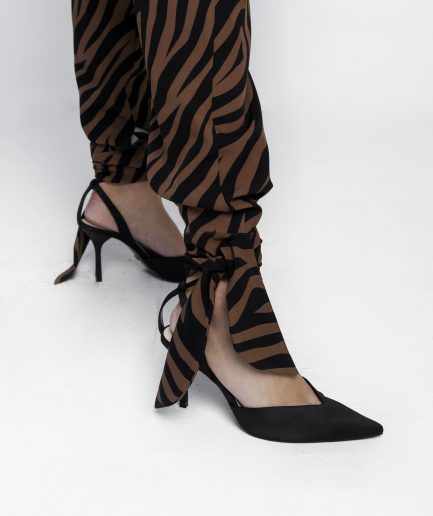 Pantaloni nodo stampa zebra