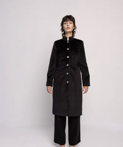 Giacca cappotto "Jane" in velluto nero