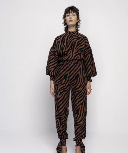 Pantaloni nodo stampa zebra