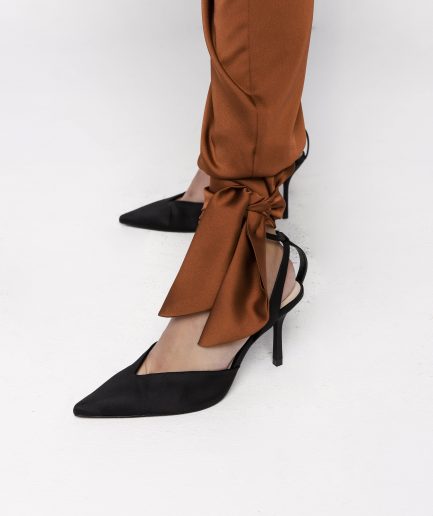 Pantaloni nodo color tabacco