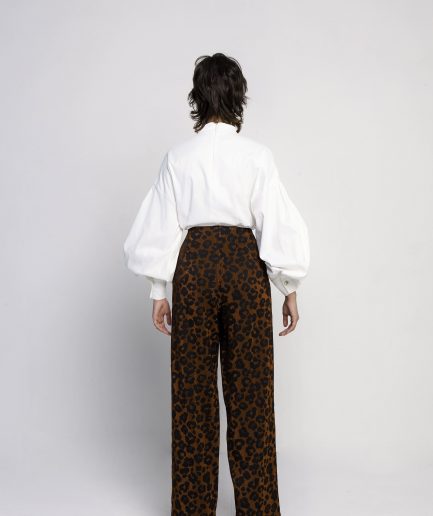 Pantaloni palazzo fantasia animalier
