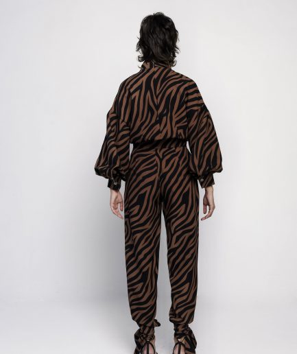 Pantaloni nodo stampa zebra