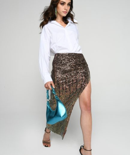 Turquoise vintage baguette bag
