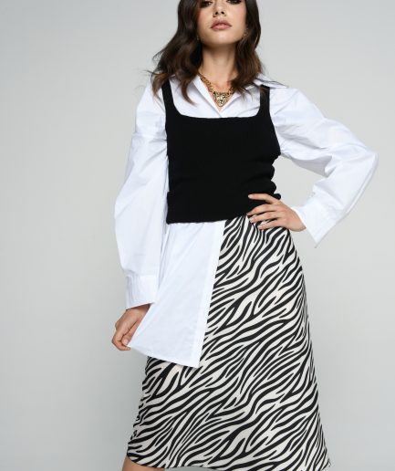 Gonna longuette zebra