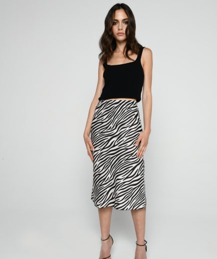 Gonna longuette zebra