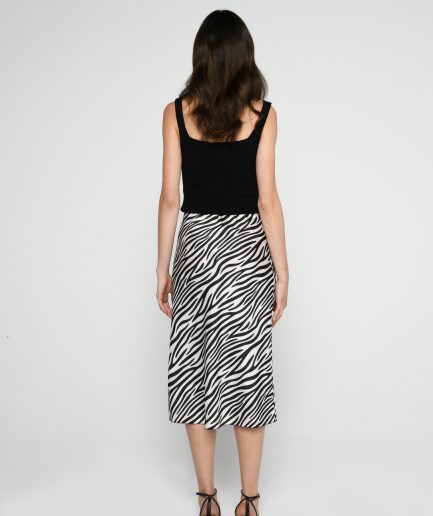 Gonna longuette zebra