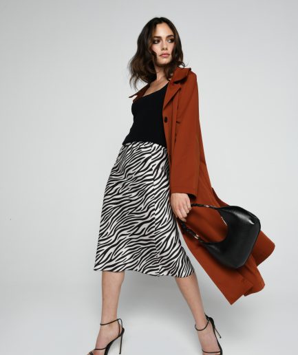 Gonna longuette zebra