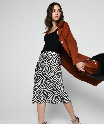Gonna longuette zebra