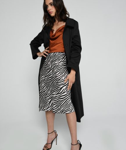 Gonna longuette zebra