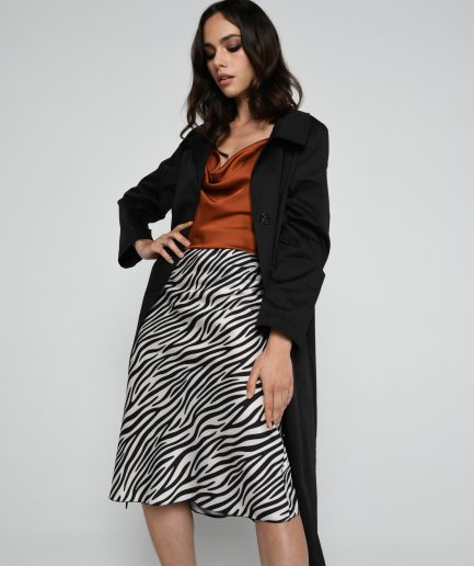 Gonna longuette zebra