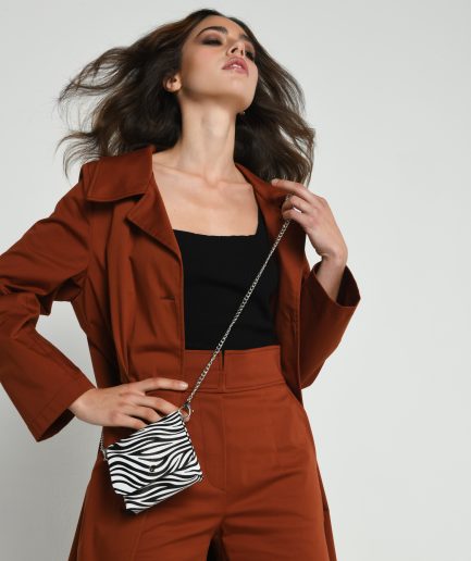 Cintura con mini bag zebra